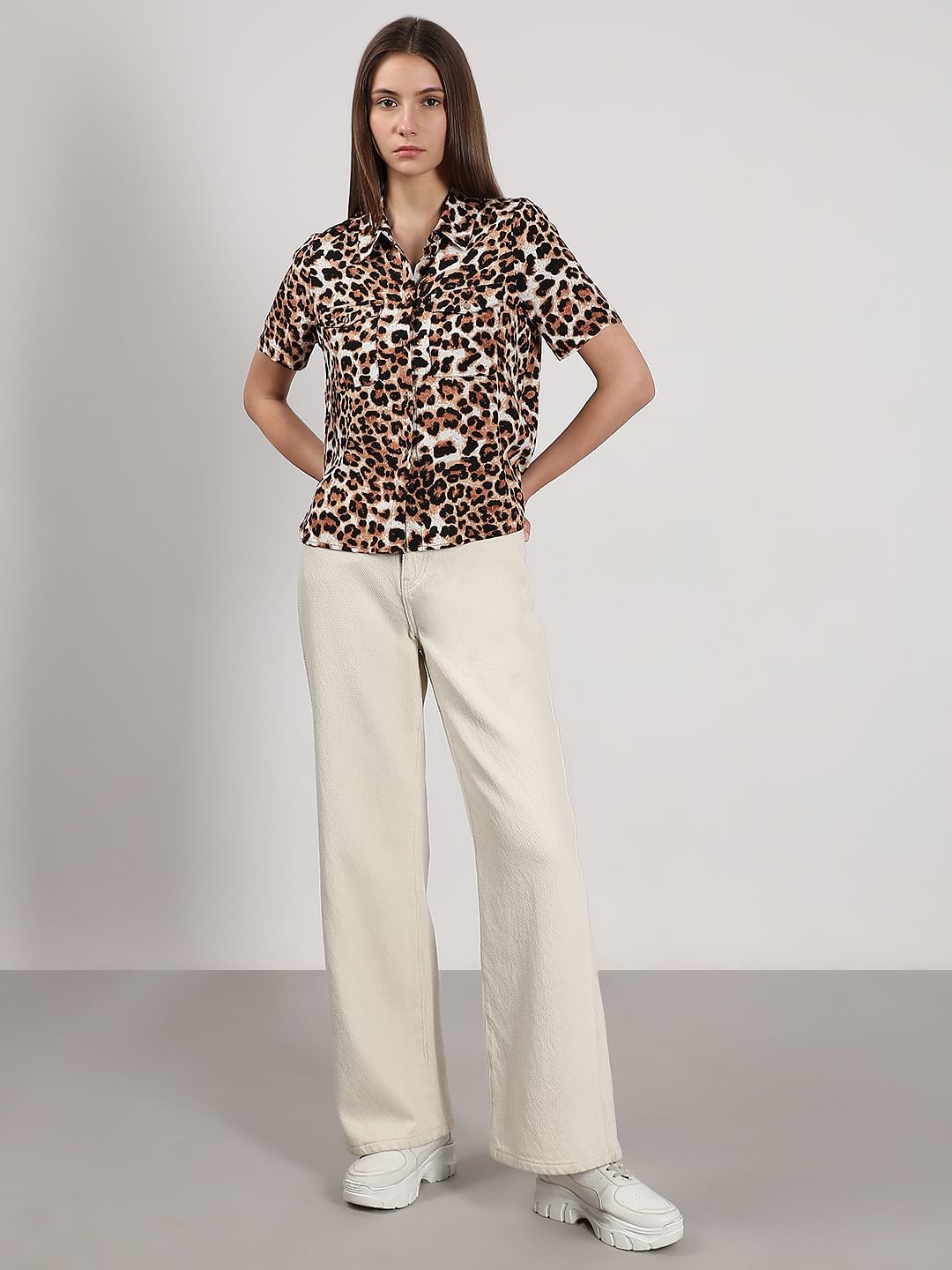 Brown Animal Print Shirt