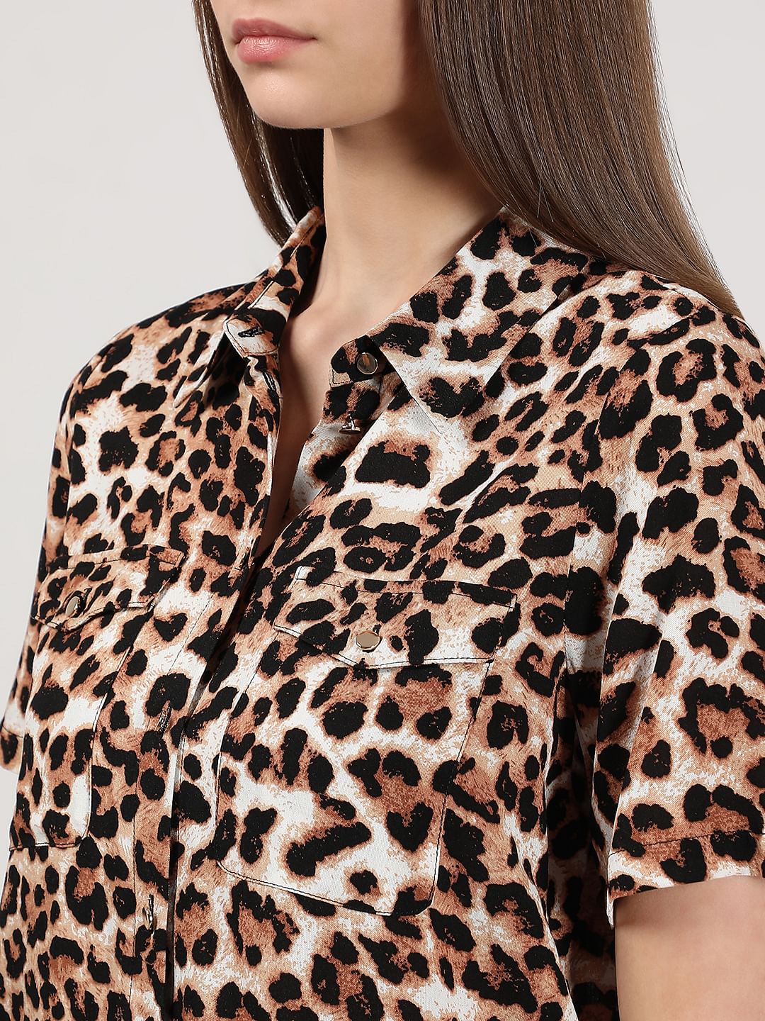 Brown Animal Print Shirt