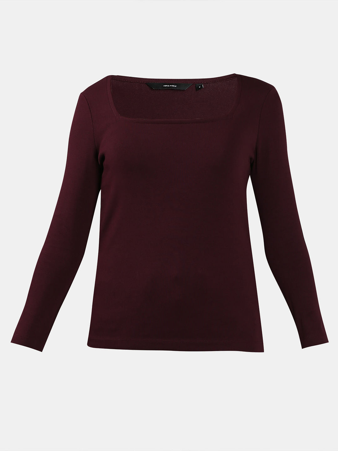 Plum Fitted Square Neck Top