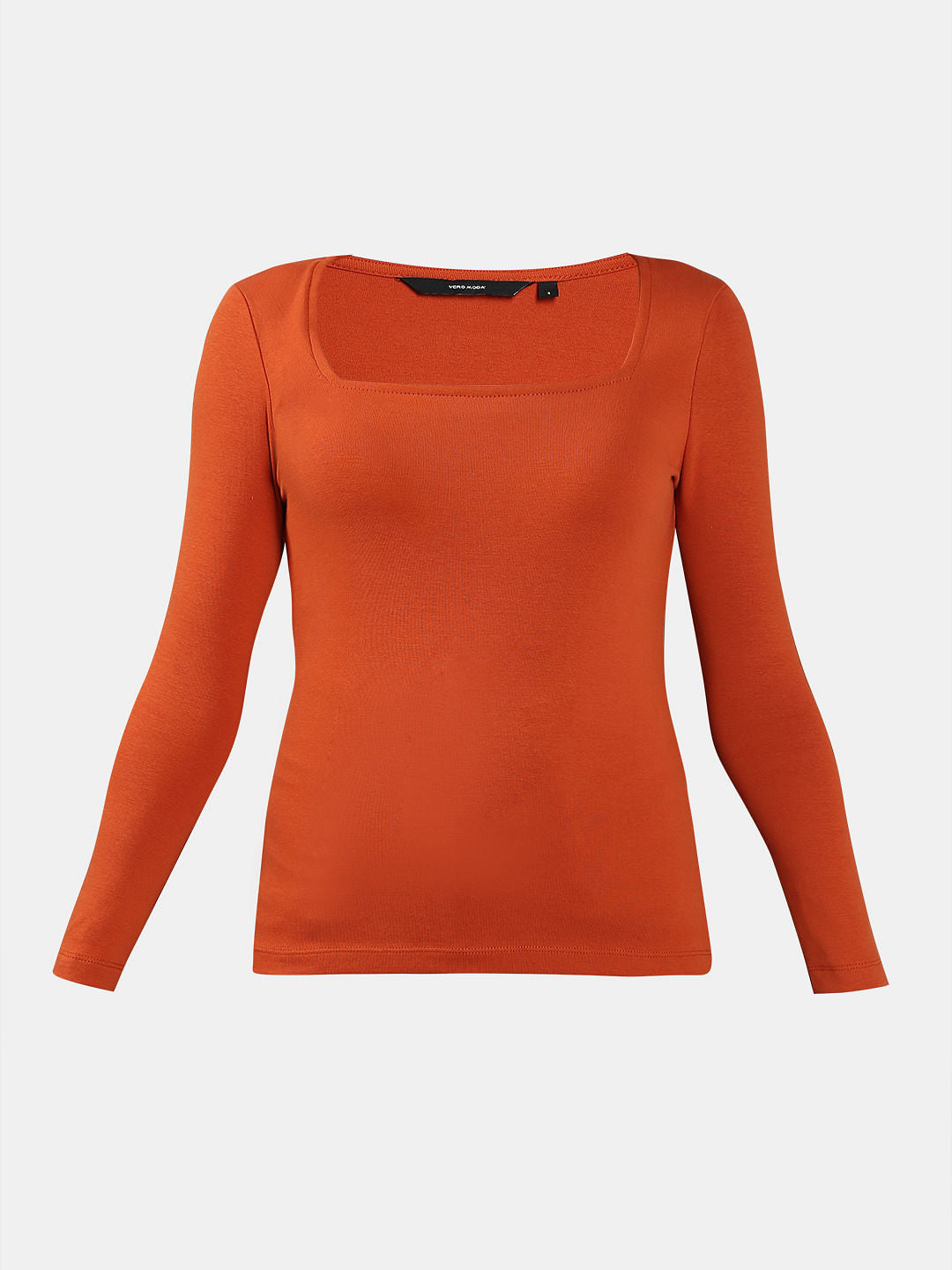 Orange Square Neck Top