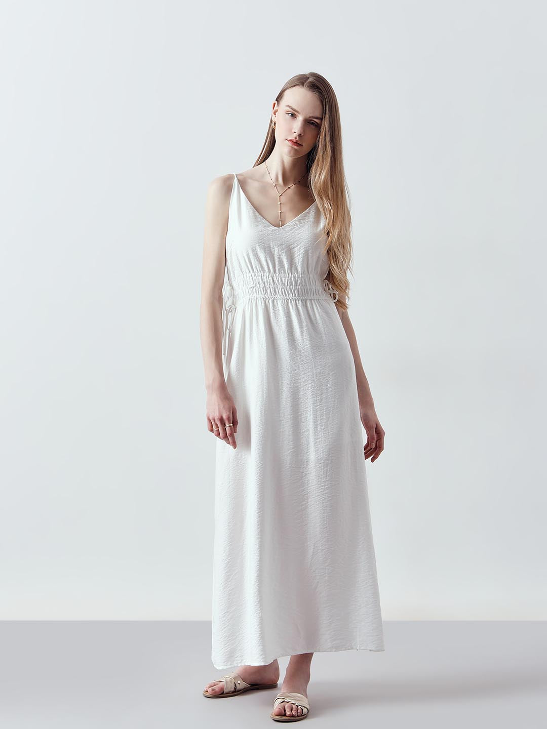 Vero Moda White V Neck Strappy Dress