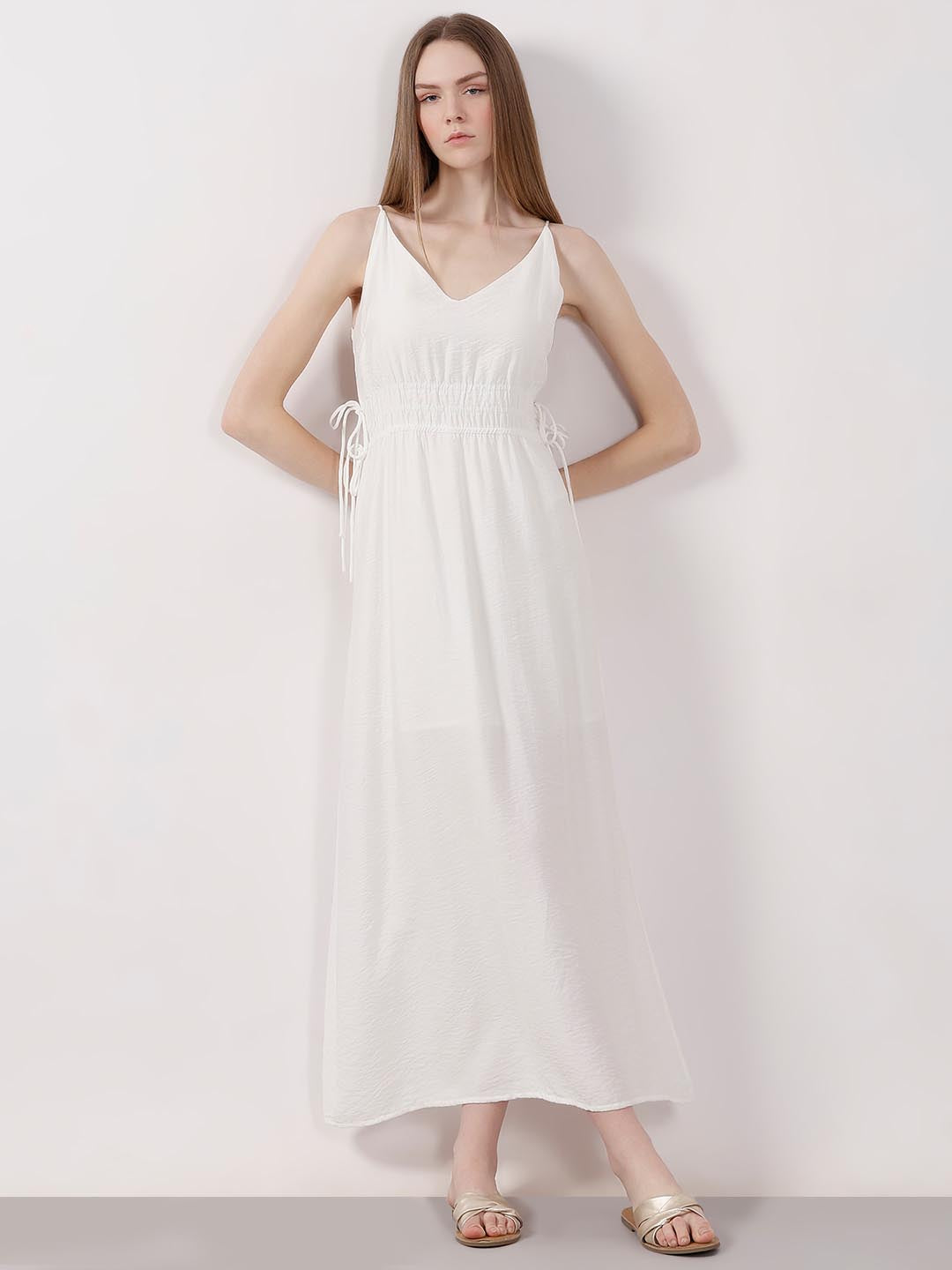 Vero Moda White V Neck Strappy Dress