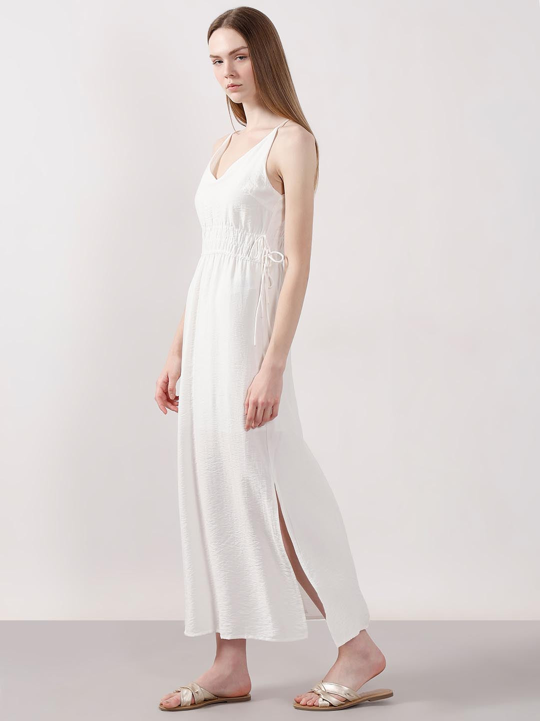 Vero Moda White V Neck Strappy Dress