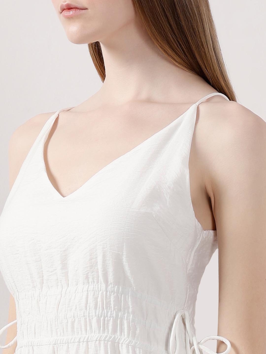 Vero Moda White V Neck Strappy Dress