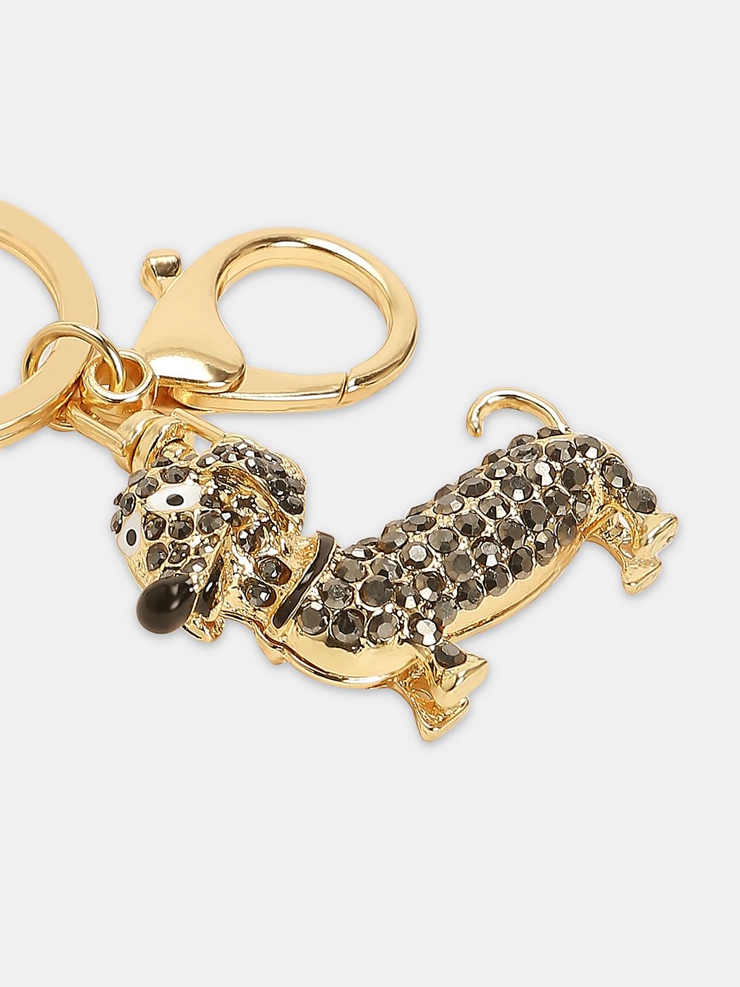 Golden Dog Motif Keychain