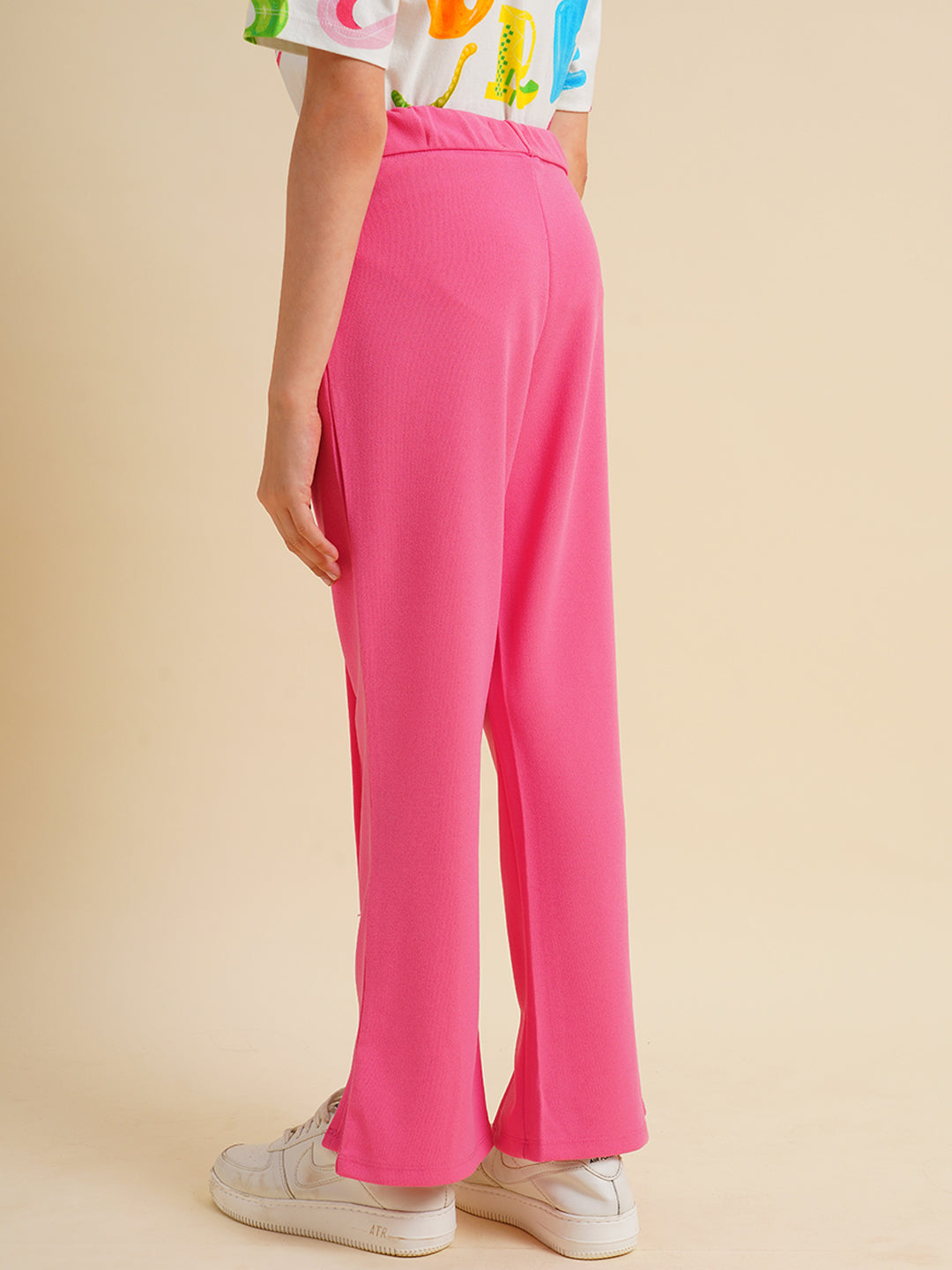 Girls Hot Pink Flared Pants