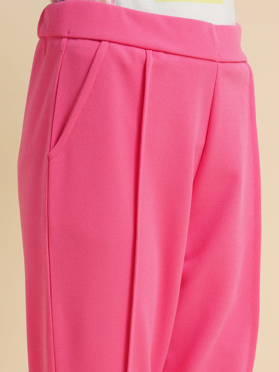Girls Hot Pink Flared Pants
