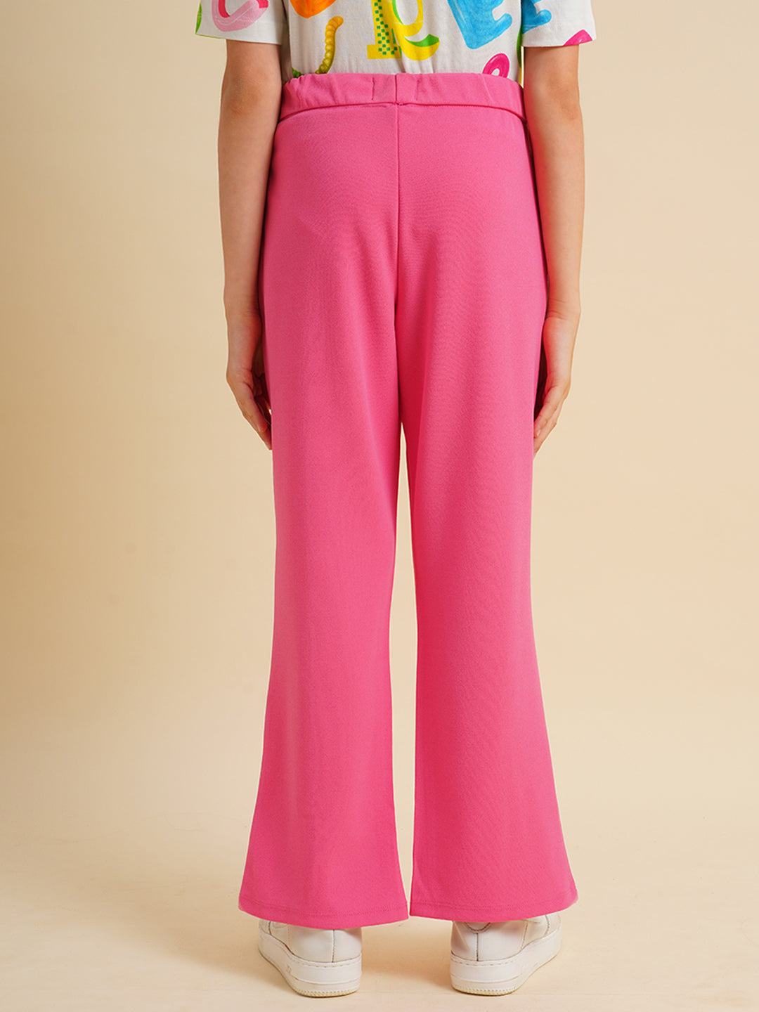 Girls Hot Pink Flared Pants