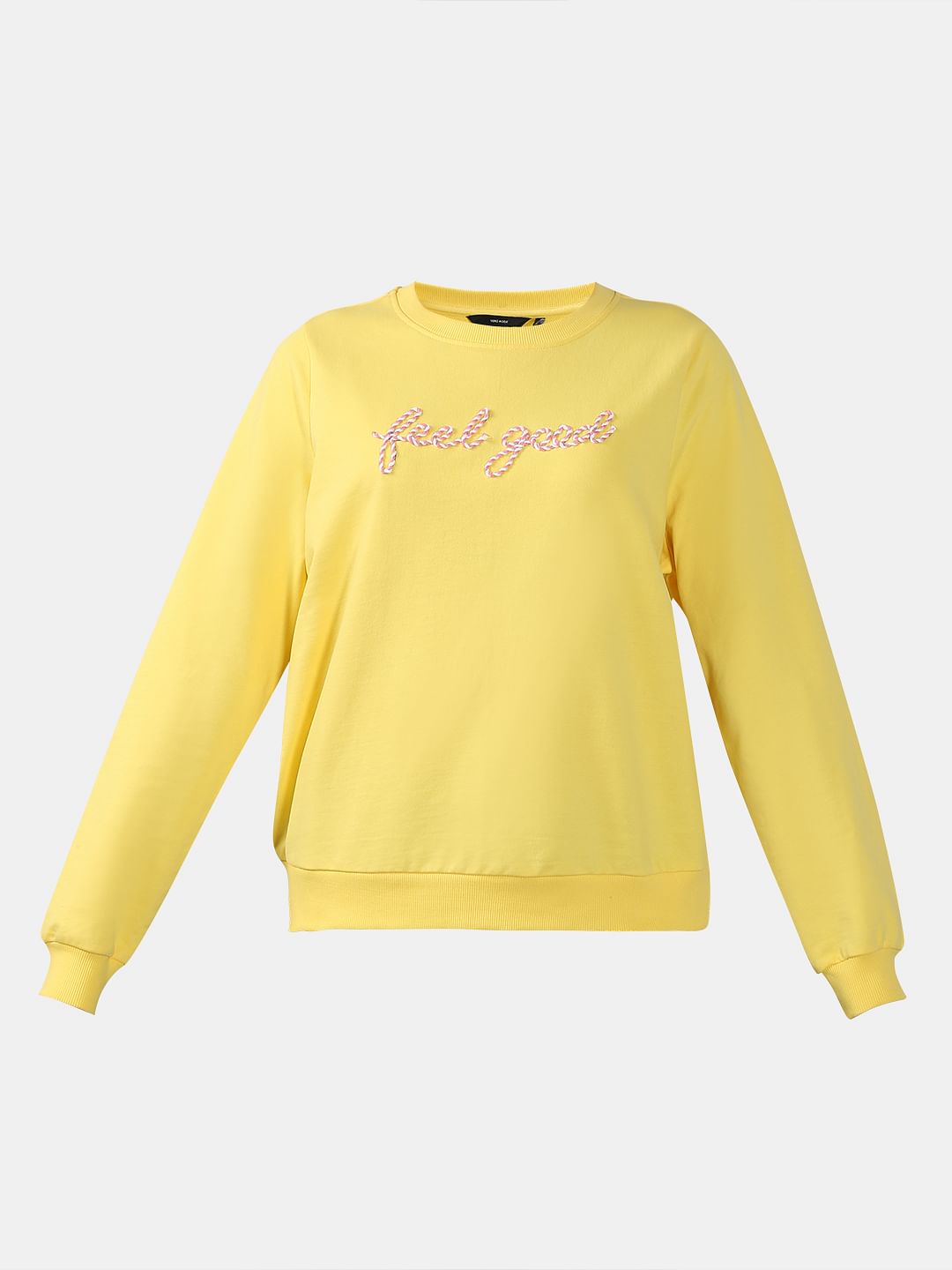Yellow Cording Text Sweatshirt