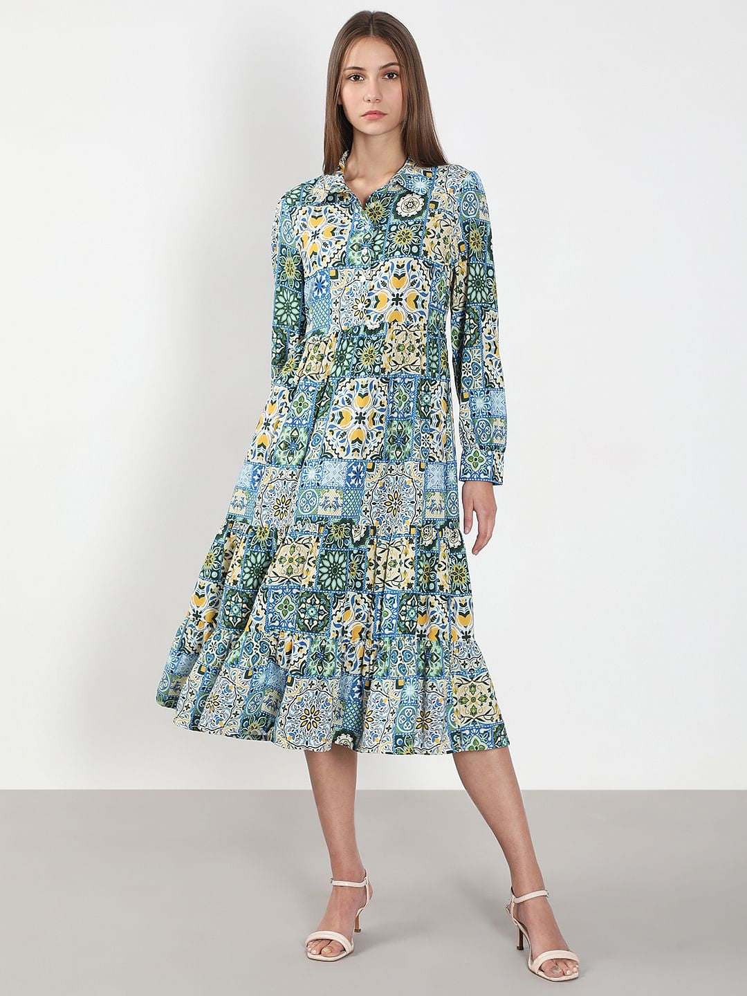 Multi-Colour Printed Shirt Dress