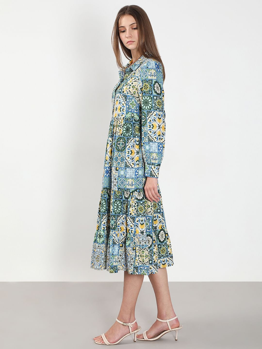 Multi-Colour Printed Shirt Dress