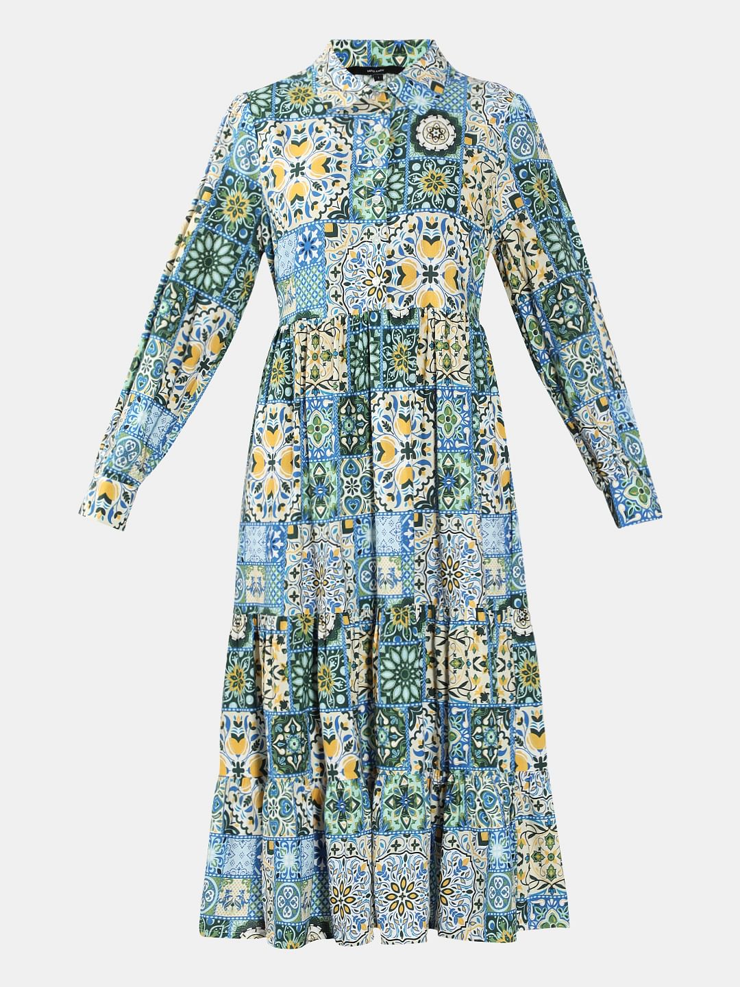 Multi-Colour Printed Shirt Dress