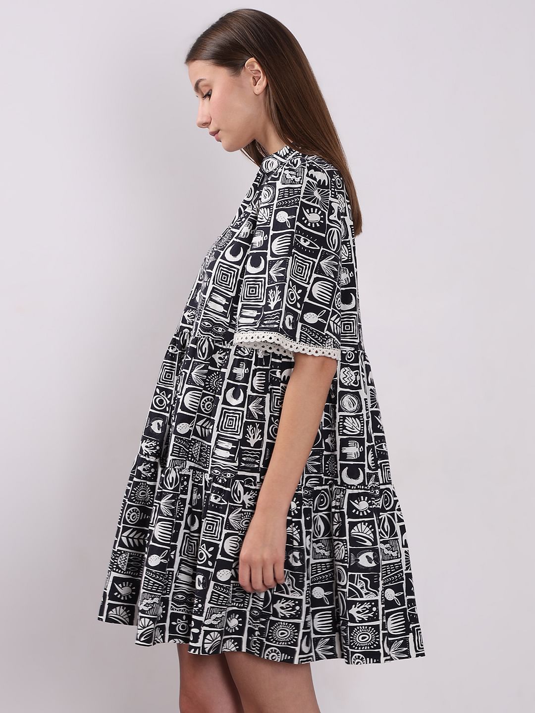 Black & White Printed Dress