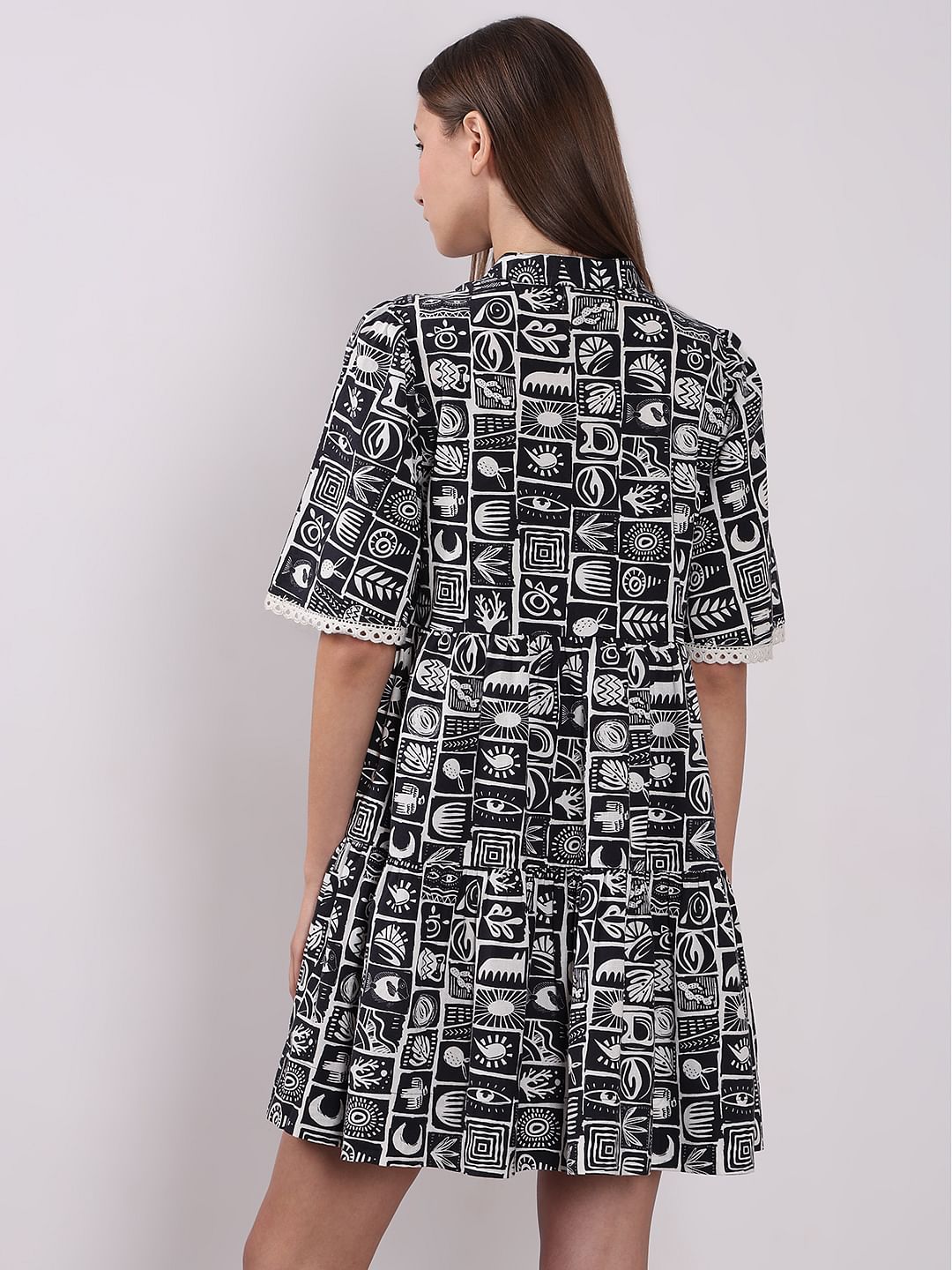 Black & White Printed Dress