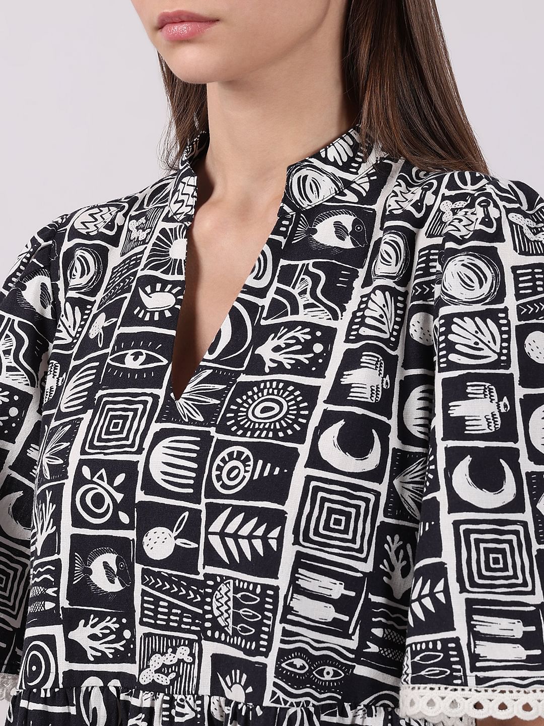 Black & White Printed Dress