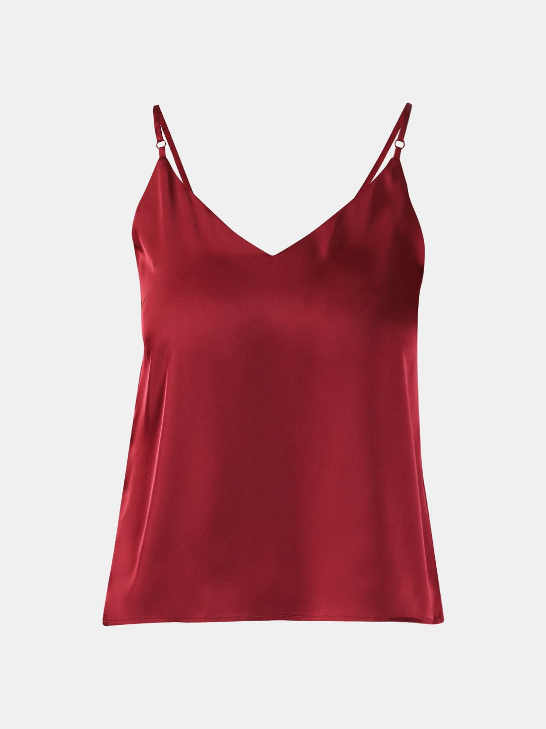 Red V Neck Slip Top