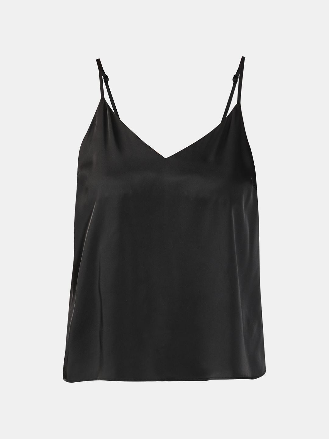 Black V Neck Slip Top