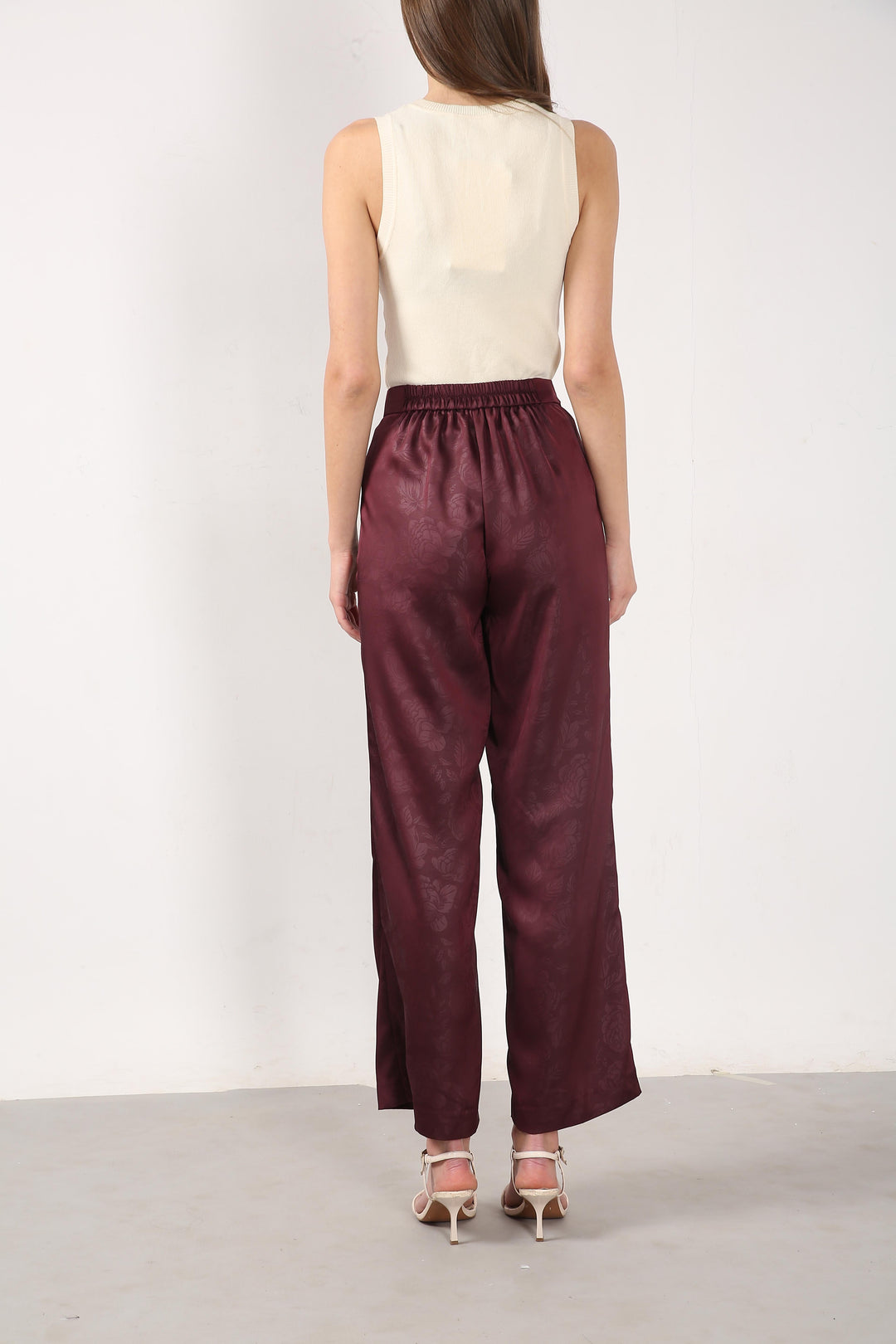 Vero Moda Maroon High Rise Flared Pants