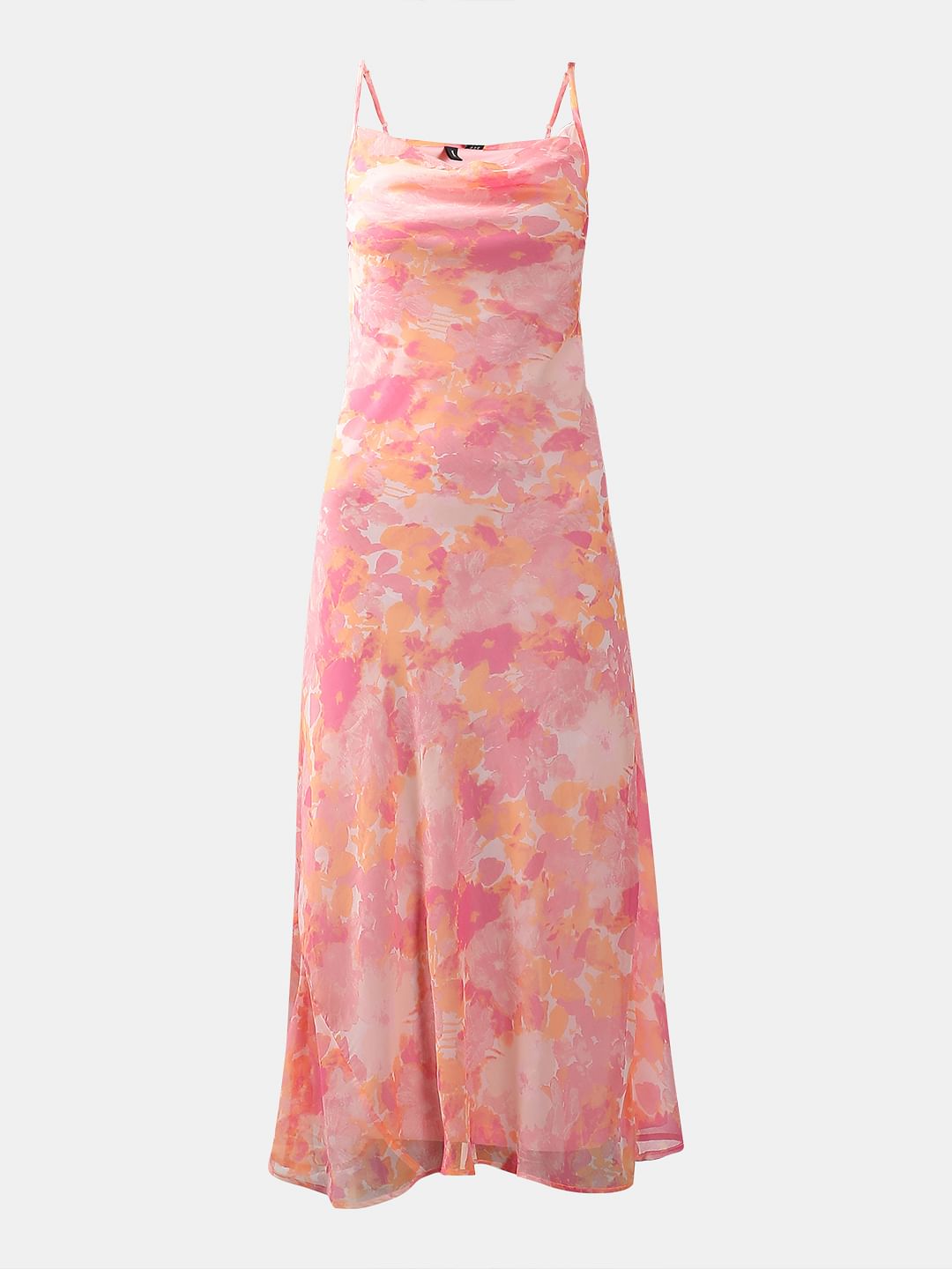 Pink Printed Waterfall Dress