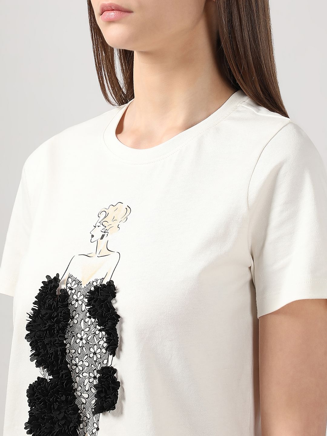 White Printed T-Shirt