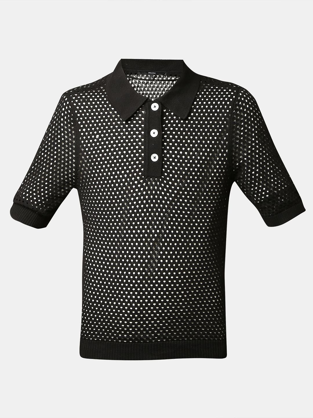 Black Knitted Polo