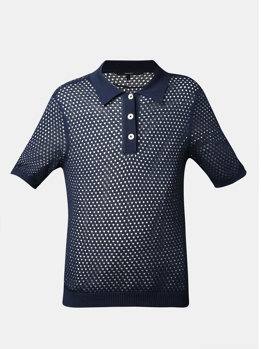 Navy Blue Knitted Polo