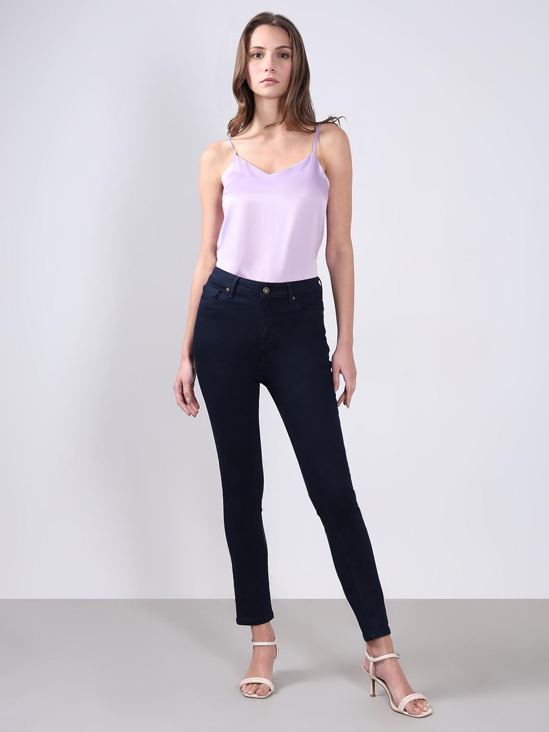 Vero Moda Dark Blue High Rise Skinny Jeans