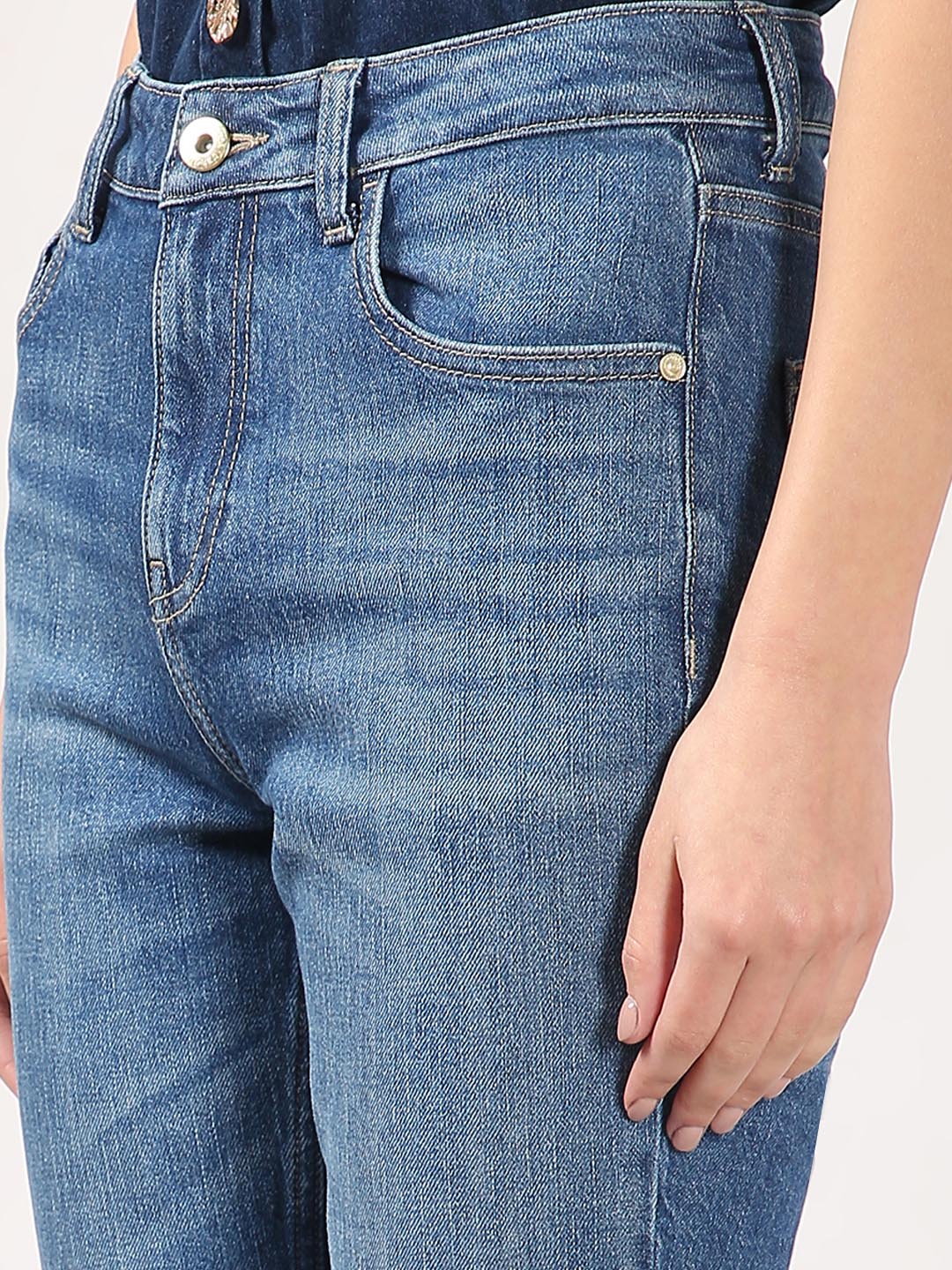 Vero Moda Blue Mid Rise Skinny Fit Jeans