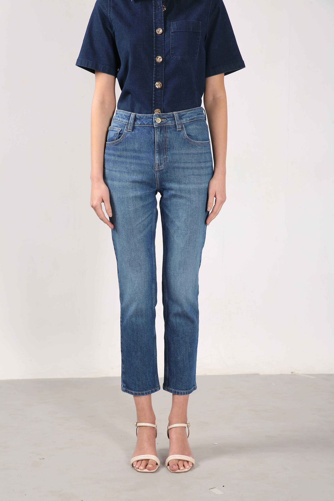 Vero Moda Blue Mid Rise Skinny Fit Jeans