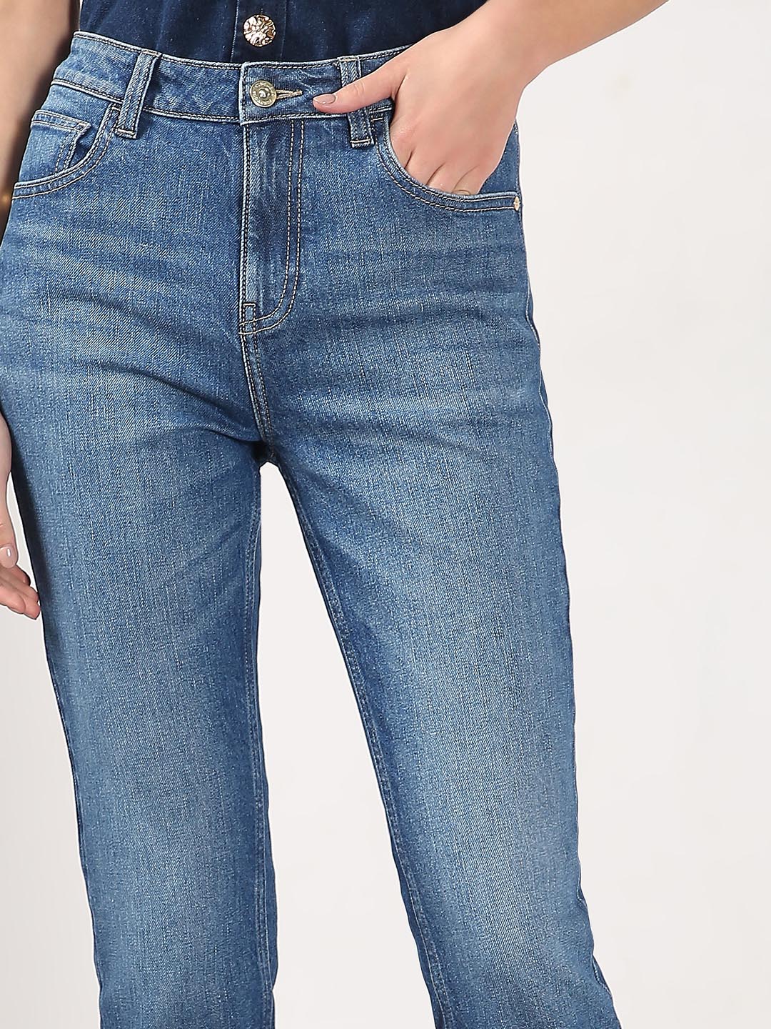 Vero Moda Blue Mid Rise Skinny Fit Jeans
