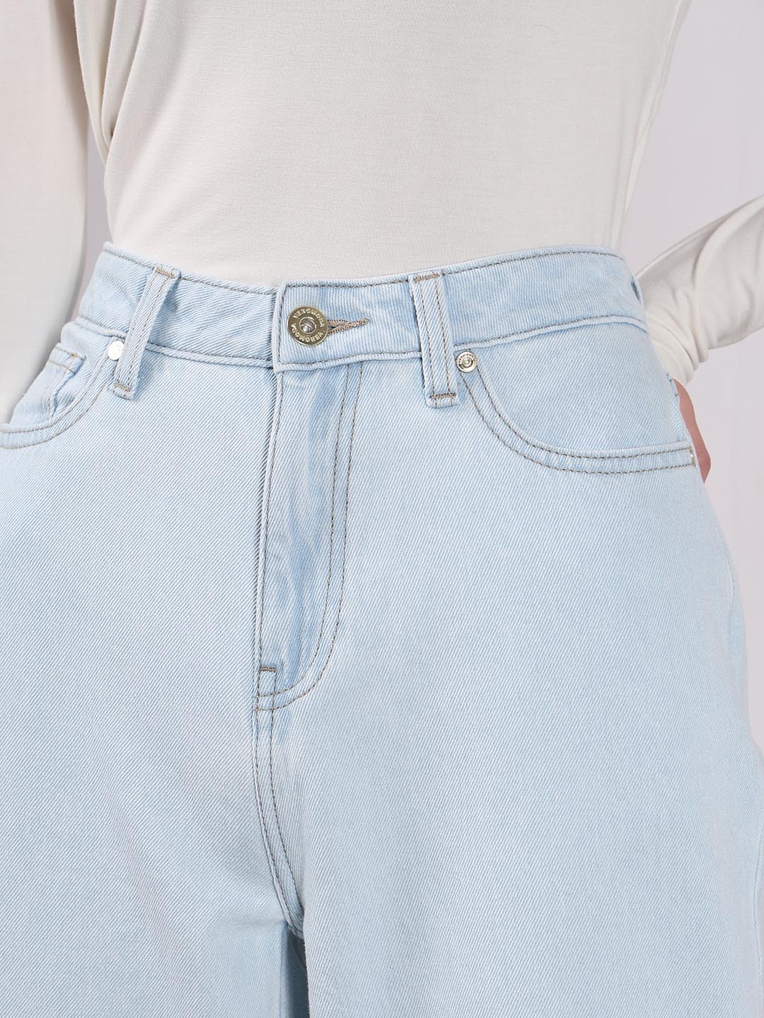 Vero Moda Light Blue Washed Straight Fit Jeans