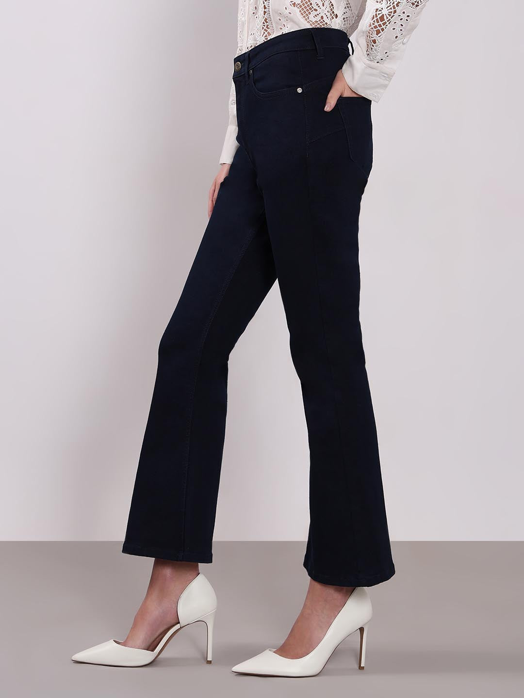 Vero Moda Dark Blue High Rise Bootcut Jeans