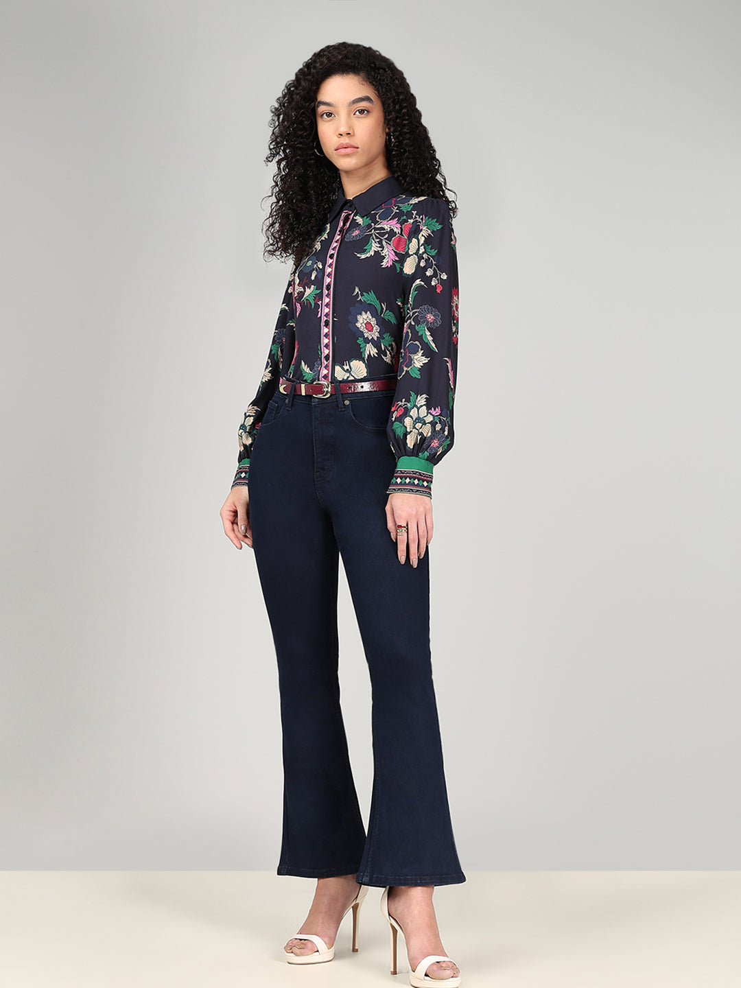 Dark Blue High Rise Bootcut Jeans