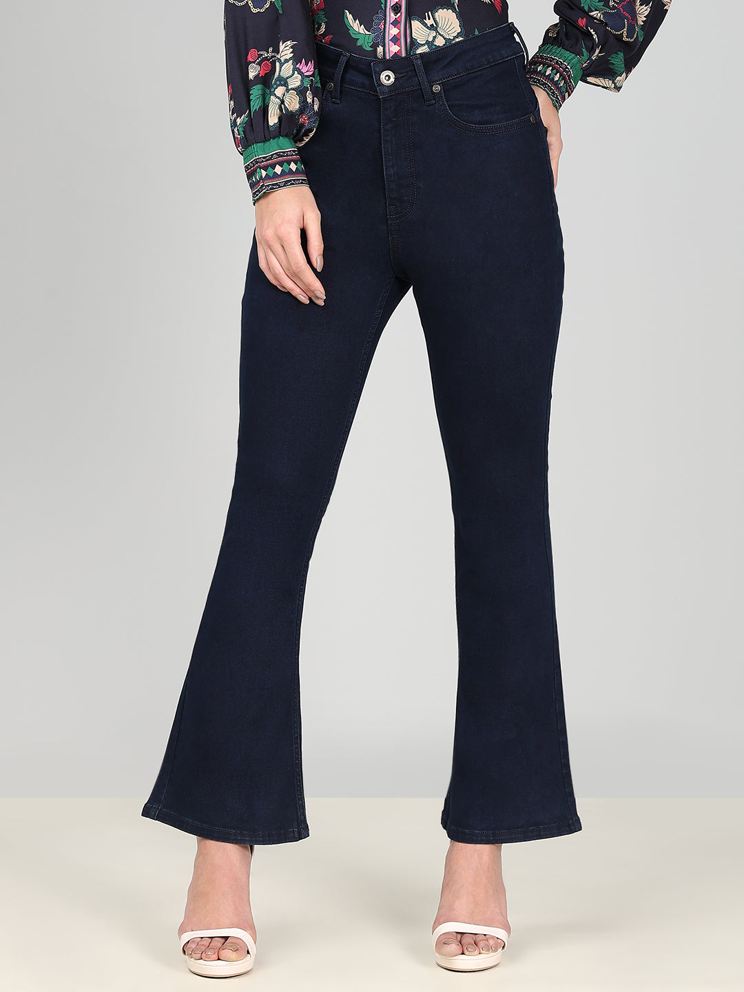 Dark Blue High Rise Bootcut Jeans