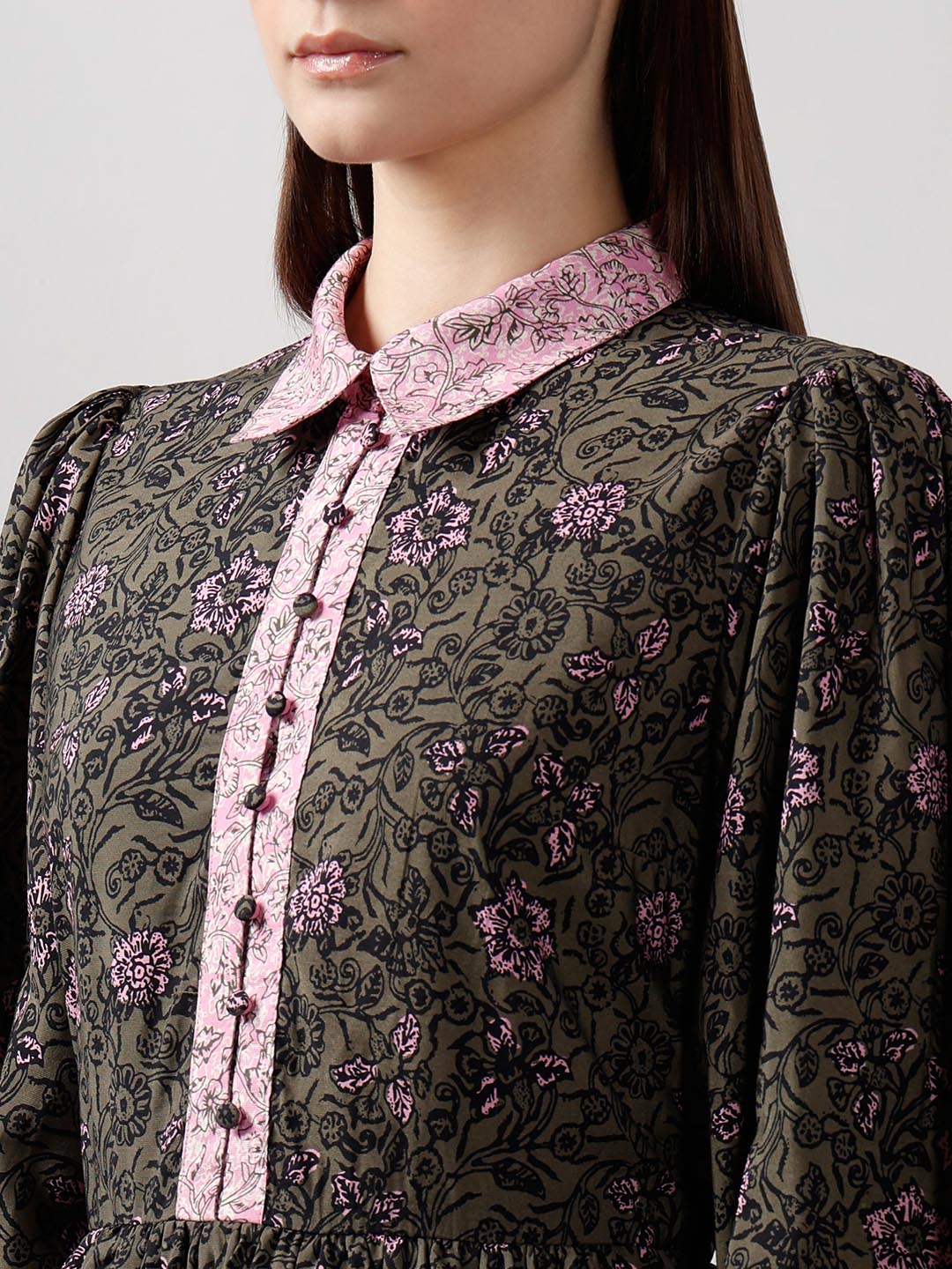 Vero Moda Black Printed Fit & Flare Dress