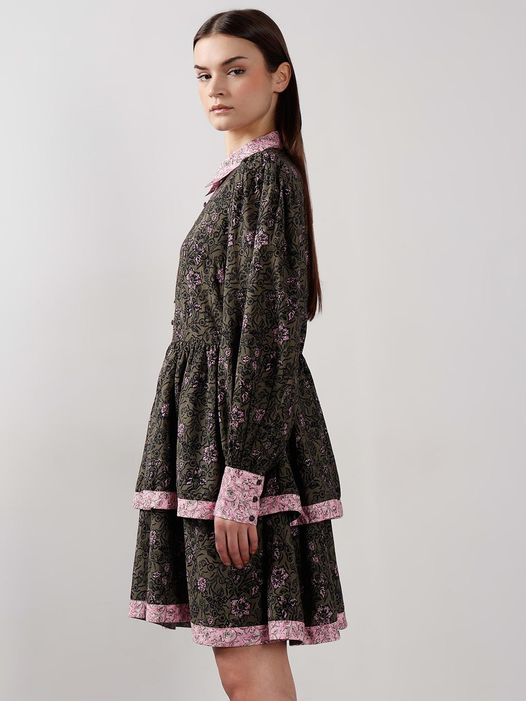 Vero Moda Black Printed Fit & Flare Dress