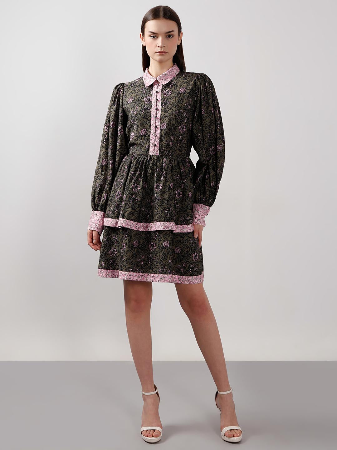 Vero Moda Black Printed Fit & Flare Dress