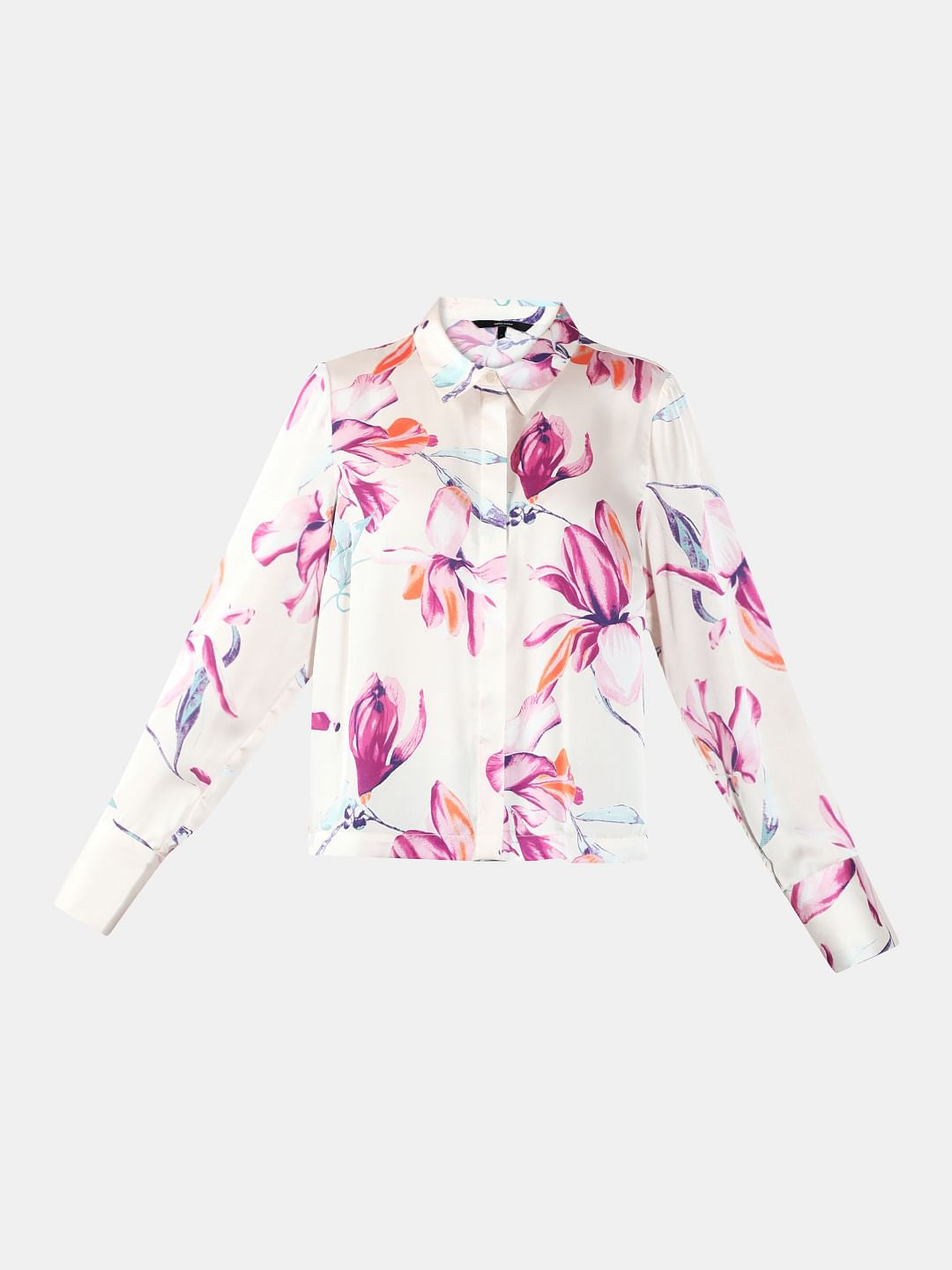 White Floral Print Shirt