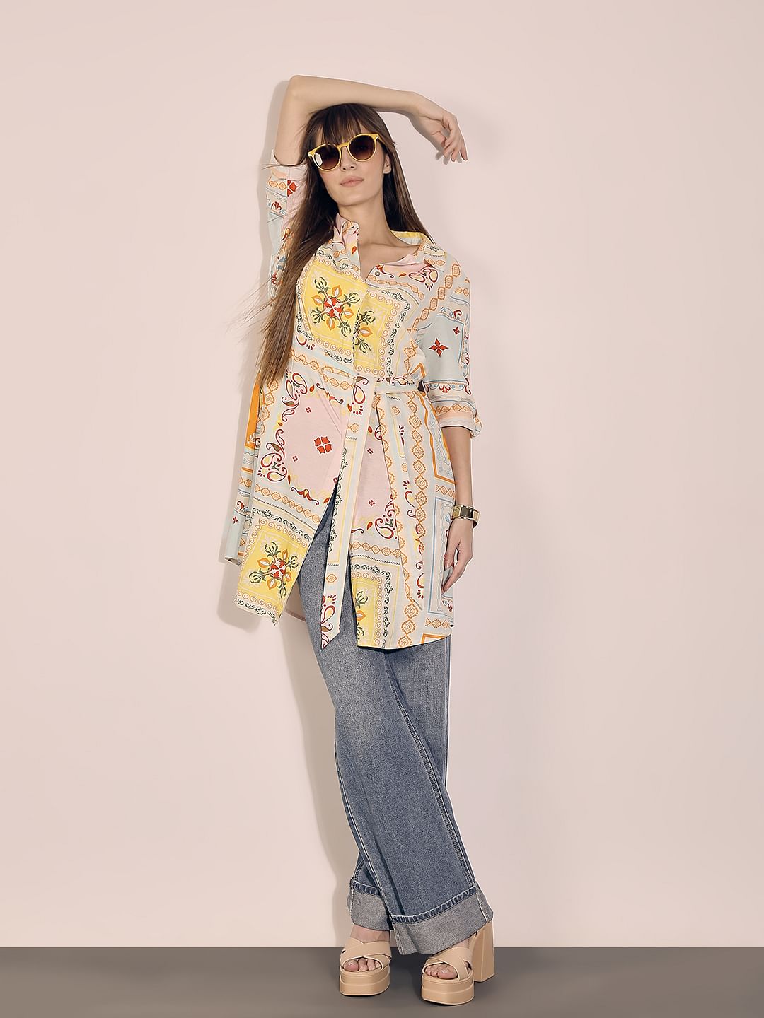 Multi-Colour Printed Shirt Dress