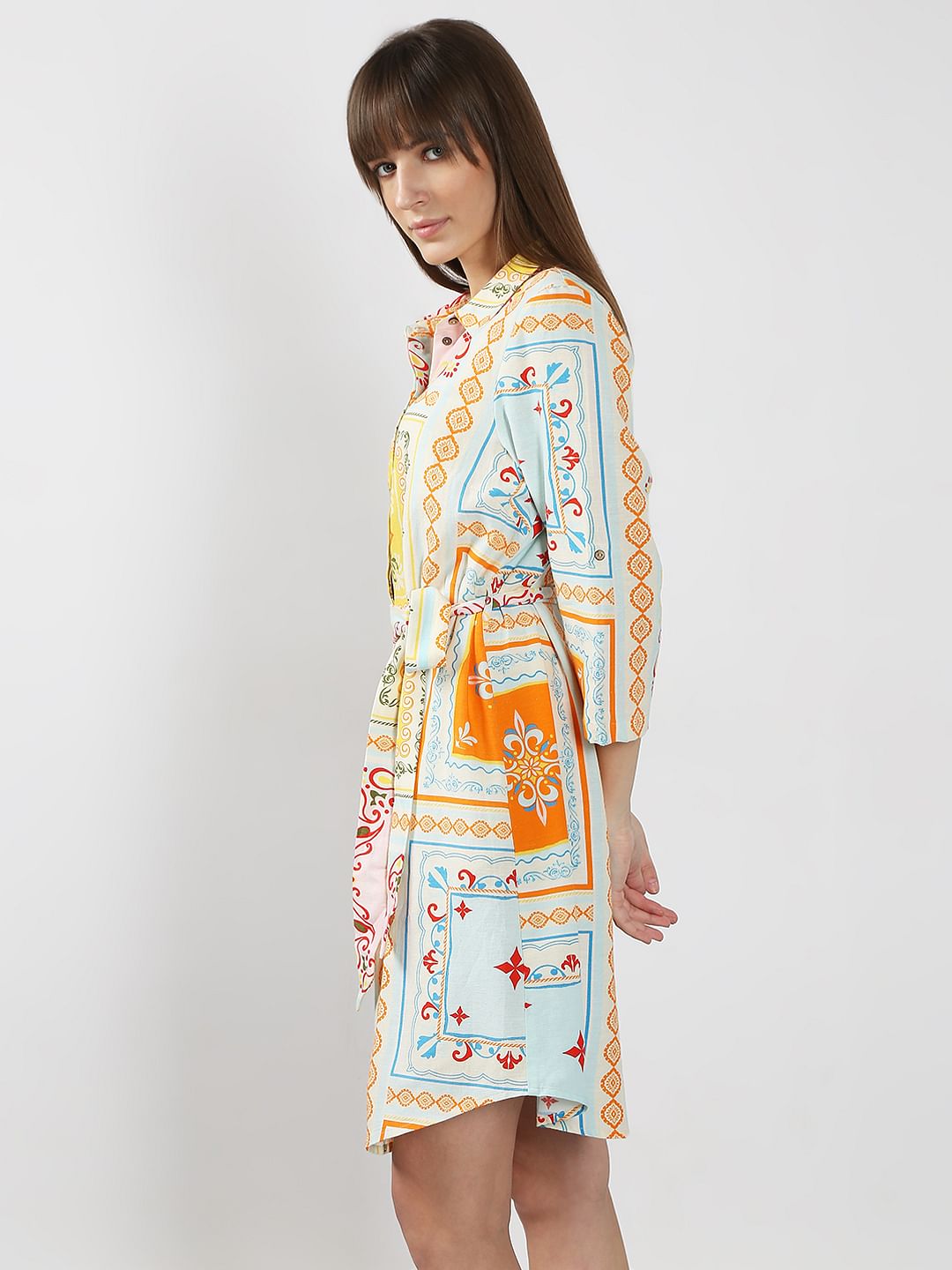 Multi-Colour Printed Shirt Dress