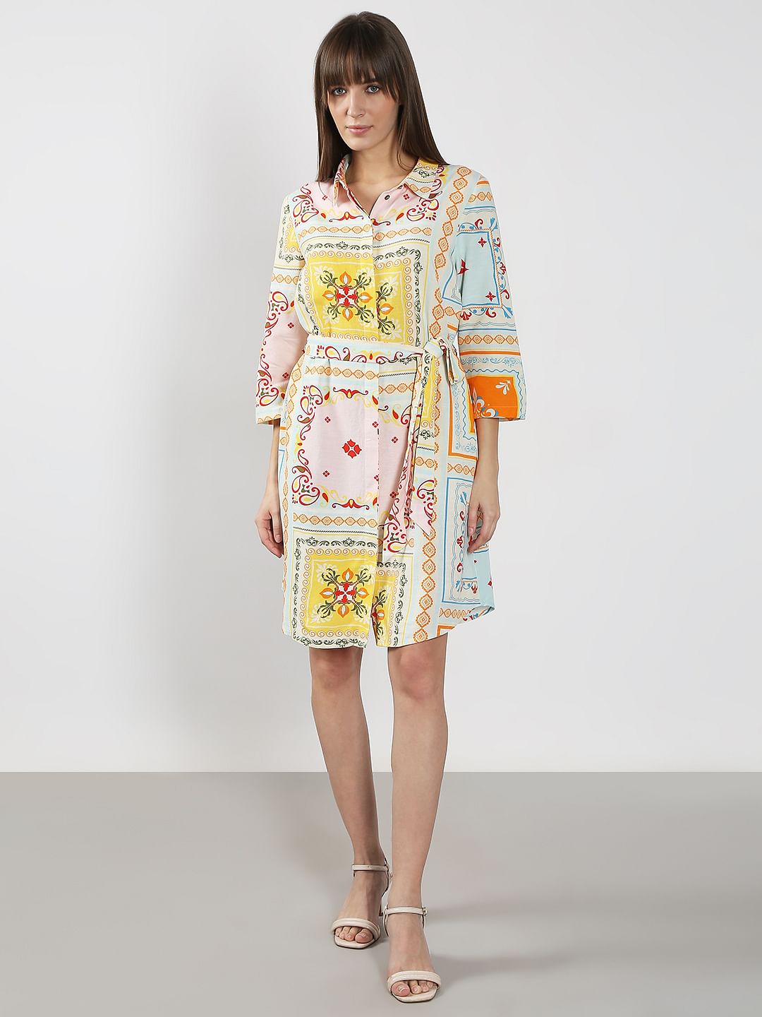 Multi-Colour Printed Shirt Dress
