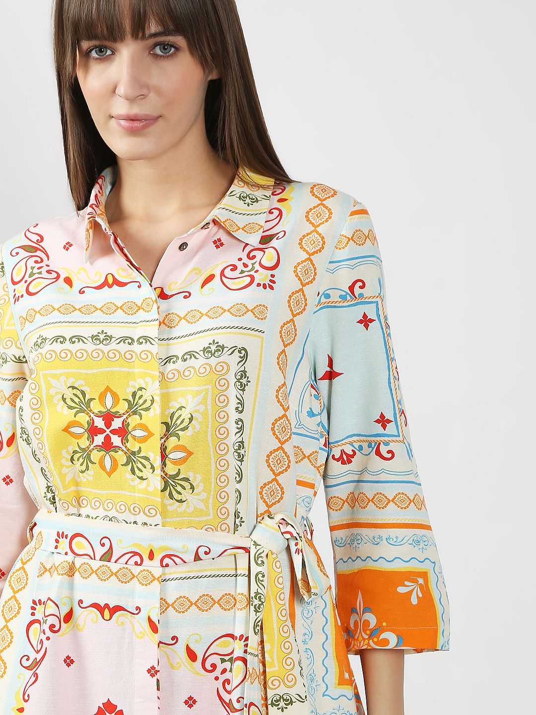 Multi-Colour Printed Shirt Dress
