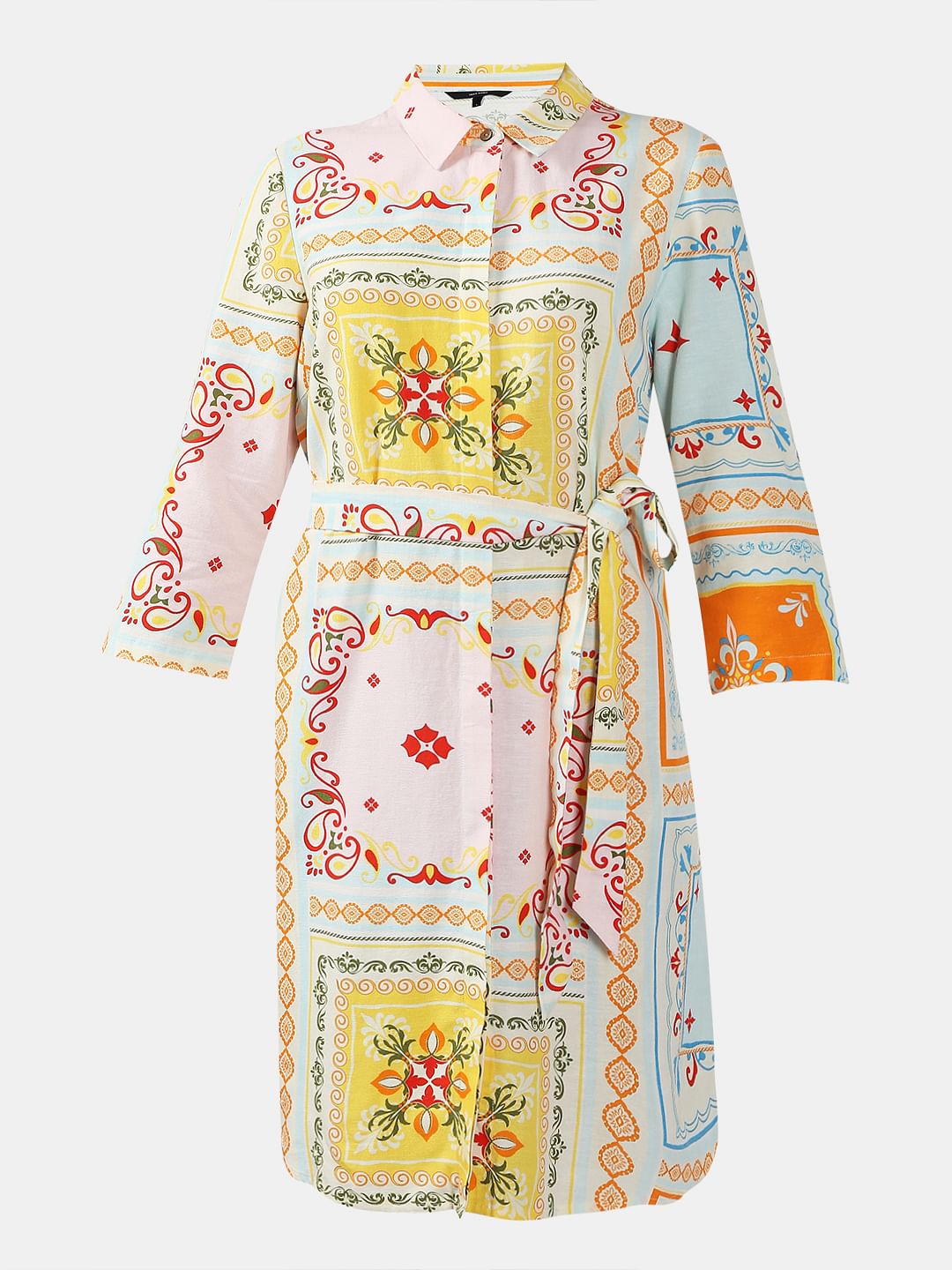 Multi-Colour Printed Shirt Dress