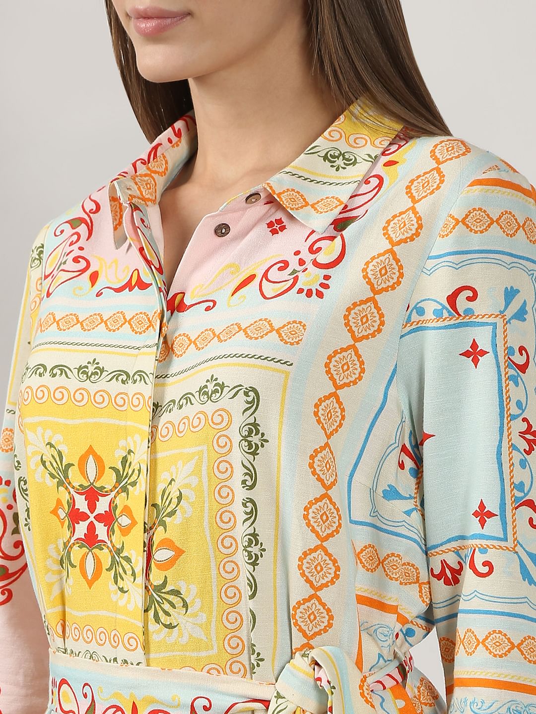 Multi-Colour Printed Shirt Dress