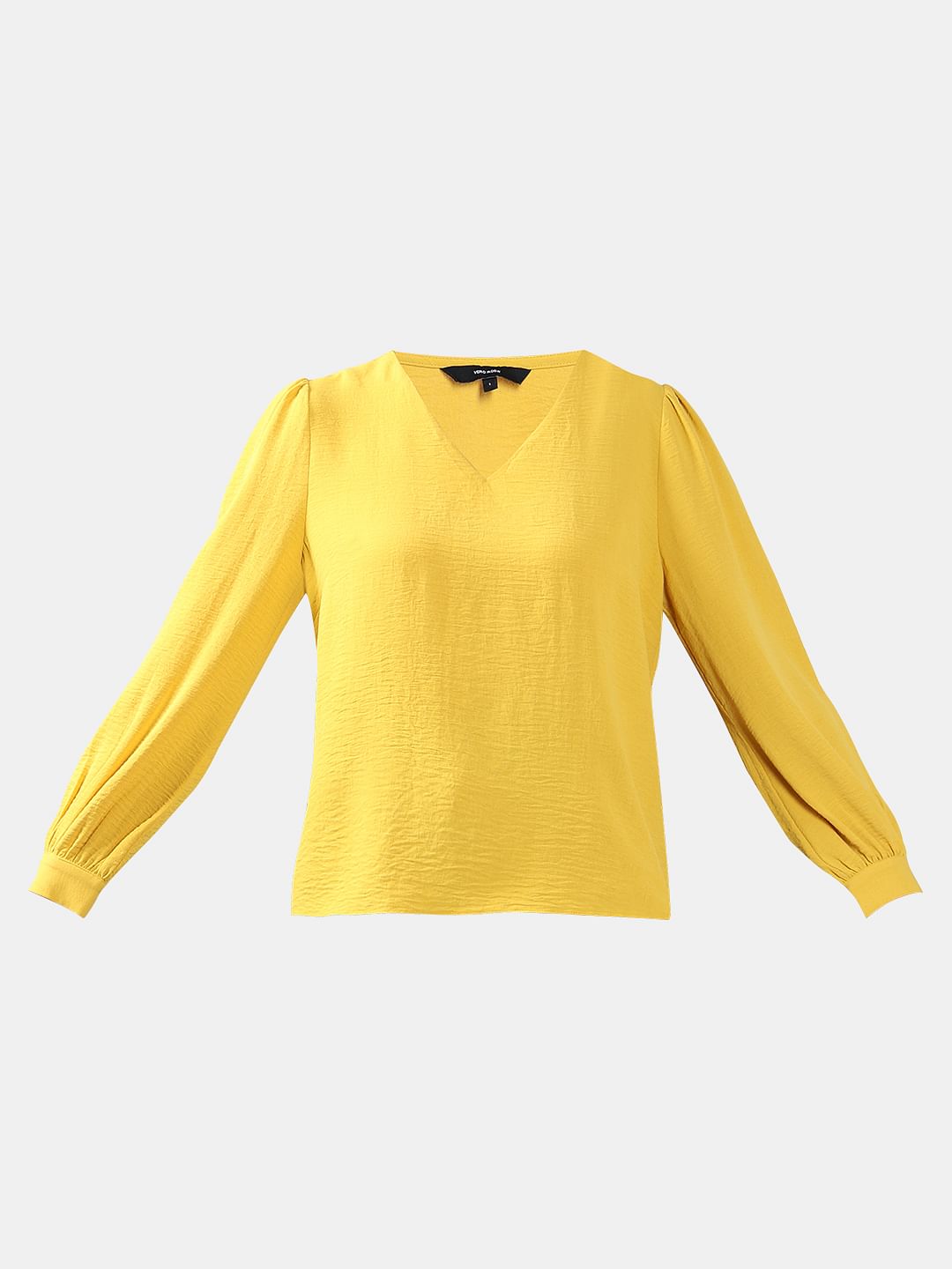 Yellow V Neck Top