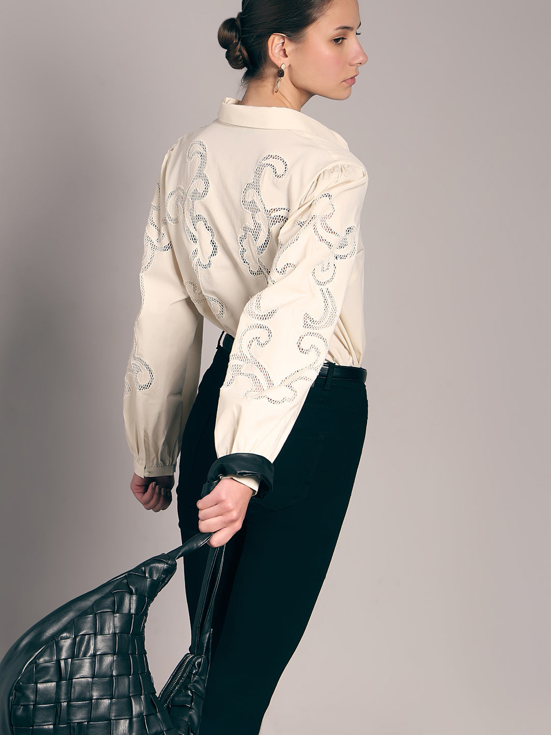 VERO MODA Ivory Button-Down Shirt