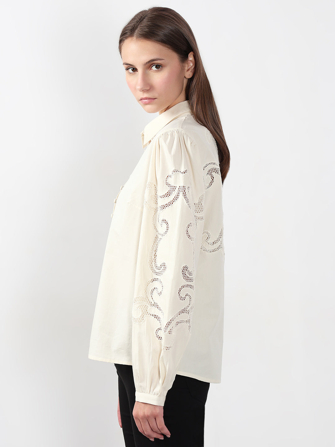 VERO MODA Ivory Button-Down Shirt