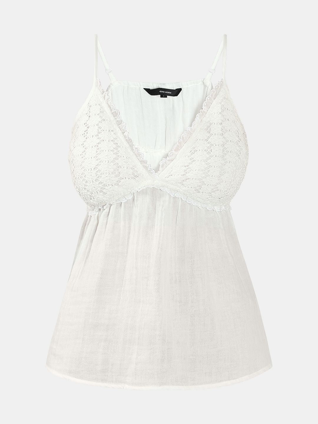 White Strappy Cami Top