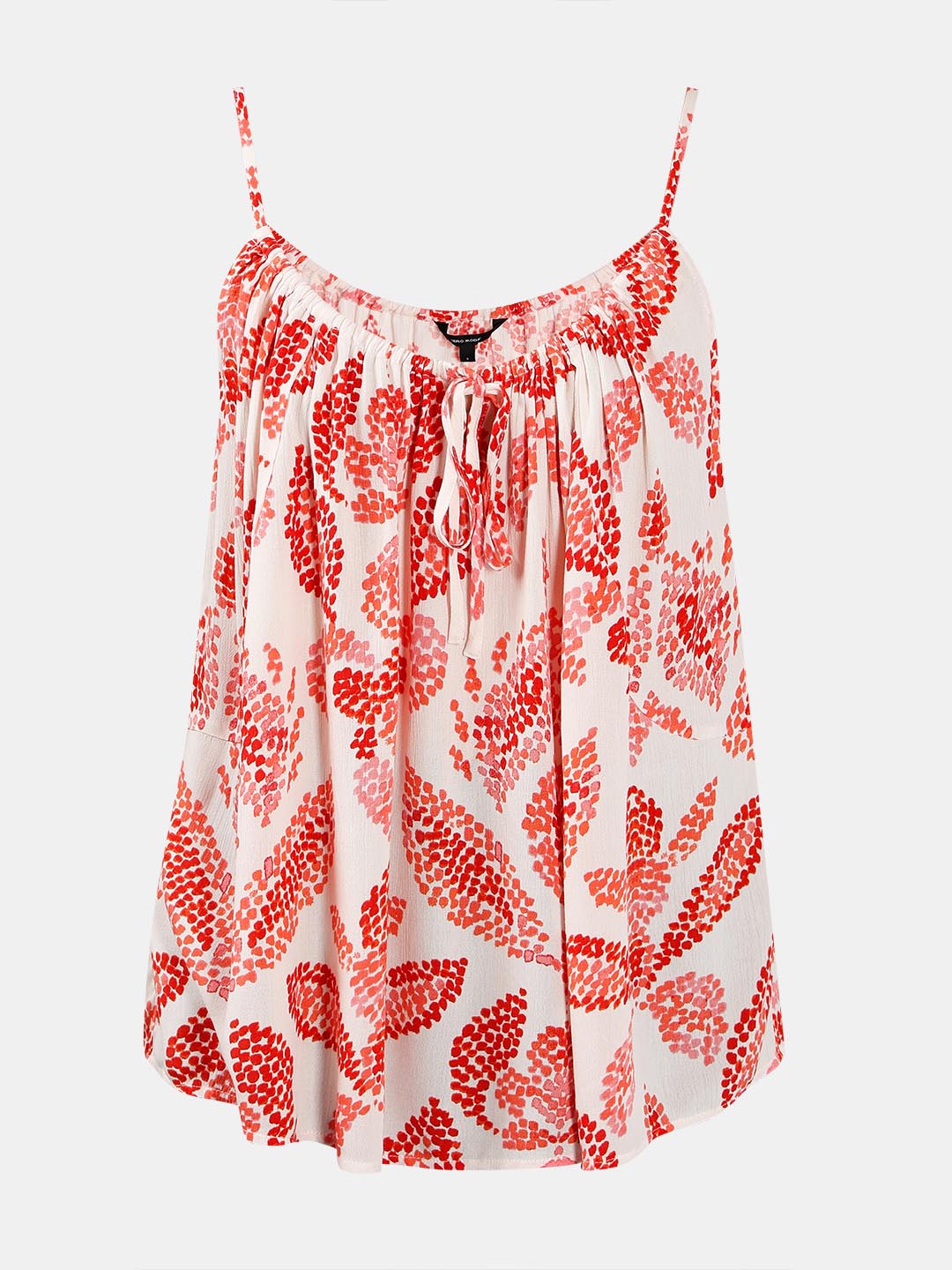 Vero Moda White & Red Printed Strappy Top