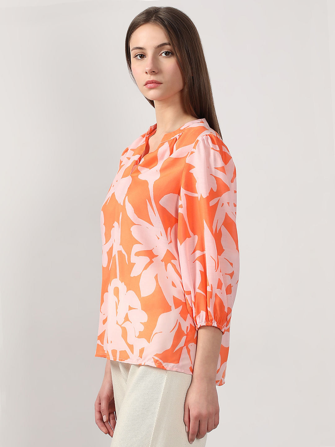 Orange Printed Top